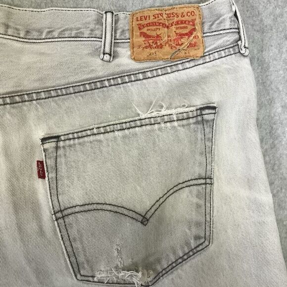 Levi's 501 Men's Size 42x30 Gray Straight Leg Jeans Relaxed - Picture 9 of 16